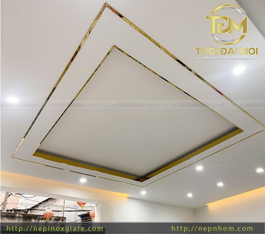 Giải pháp Nẹp inox trang trí trần giúp hoàn thiện hiện đại với shadow gap và cove lighting